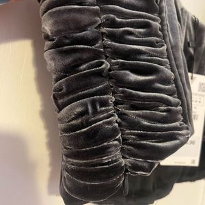 Original Zara Gray Velvet Corset Top