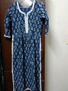 blue printed nyra cut kurti