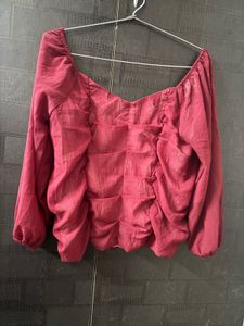 Red Ruched Top