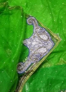 Very Beautfull Parrot Green Net Saree