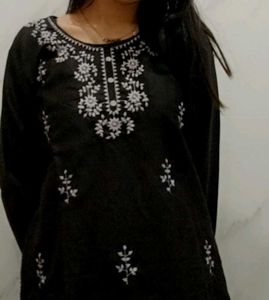 Black Chikankari Trending Kurti