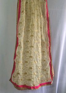 Pink Embroidered Kurti With Duppata And Leggings