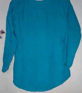 Plane Sea Green Short Top   Kurti