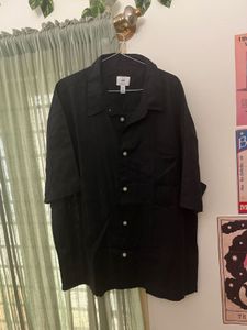 H&M Linen Black Resort Shirt
