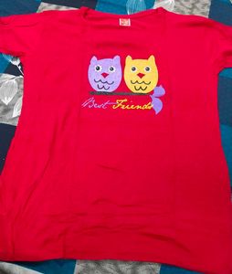 Red T-Shirt with Owls