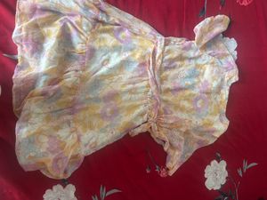 Floral Print Tiered Midi Dress Size-S