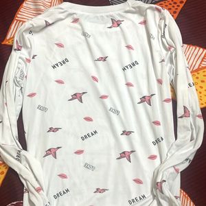 White Graphic Print Top