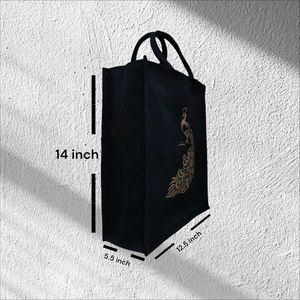 BEAUTIFUL CANVAS BLACK TOTE/LUNCH BAG FOR