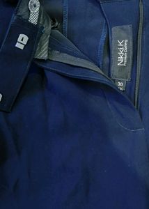 Wide Leg Trousers -Midnight Blue