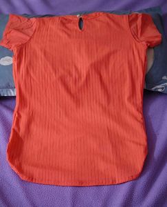 Coral Ribbed Top
