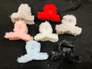 Fluffy Hair Claw Clip Set