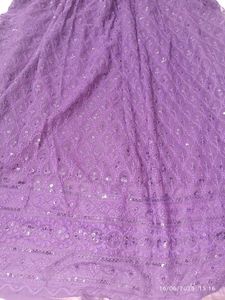 Xl New Unused Elegant Chikankari Purple Anarkali