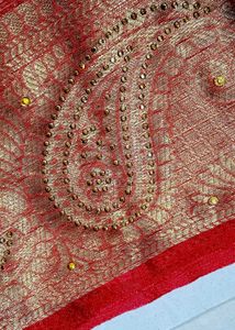 Elegant Red &amp; Gold Saree