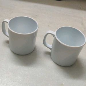 White Striped Mugs