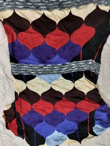 Patterned V-Neck Y2K Top