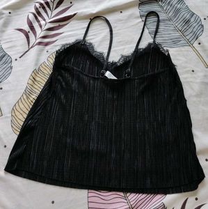Black lace trim cami