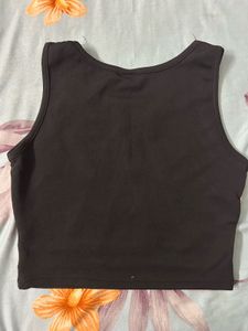 Graphic Black &amp; Pink Crop Top