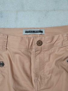 Beige Slim Fit Pants