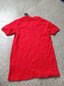 Red Printed V-Neck T-Shirt