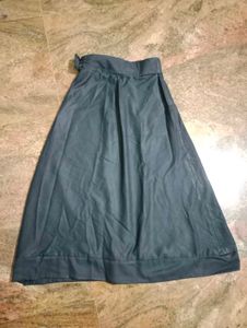 Black Shiny Nylon Skirt