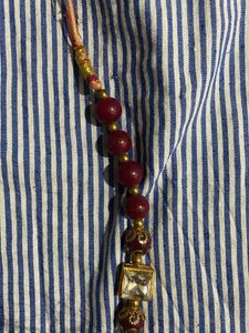 Red Beaded Statement Necklace