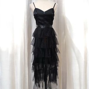 Black Belt Tulle Dress