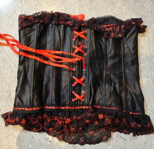 Black and Red Lace Gothic Bow detail Corset