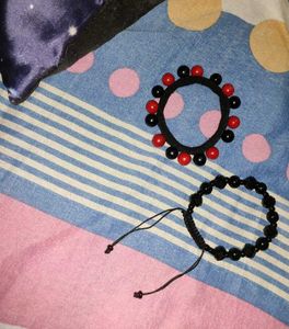 Black Beaded Bracelet 🖤 with Bead Rubber Band