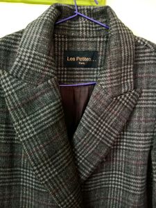 Long Overcoat Checked Pattern