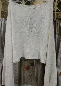 Korean Graphic Knit Crop Top