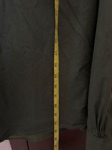 Peter England Olive Green Slim Fit Casual Shirt-M