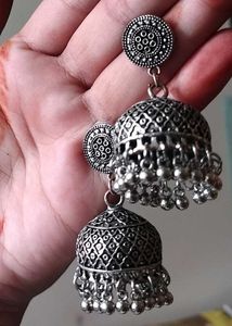 Silver Jhumka Earrings