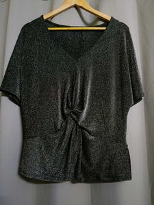 M&amp;S Sparkly Knot-Front Top 🖤