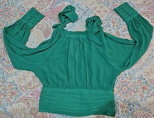 Madame - Tie Up Neck, Puff Sleeves style Top