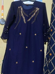 Elegant Navy Blue Kurta Set