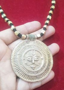 Antique Style Sun God Pendant Necklace