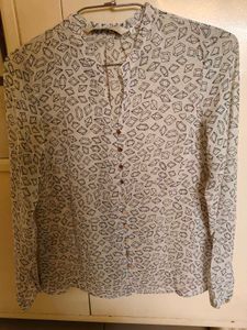 Mandarin Collar Long Sleeves Shirt Style Top