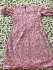 Pink Floral Lace Dress