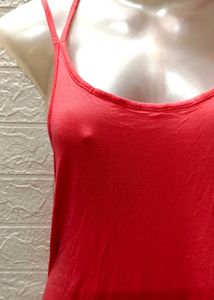 Peach Designer Back Cotton Comfy Dress