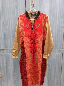 Red Patterned Kurti