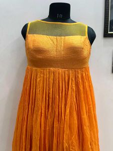 ORANGE Full Length Gown With Jacket