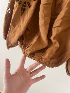 Brown Boho Peasant Top h&amp;m