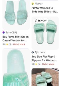 Puma Fenty Fur Slides Mint