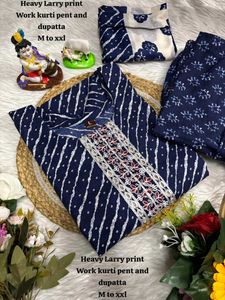 Heavy Lehriya Kurti Pant Set