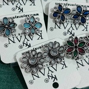 Any one (1) Oxidized Flower Stud Earrings -