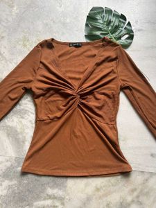 Twist Front Long Sleeve Top