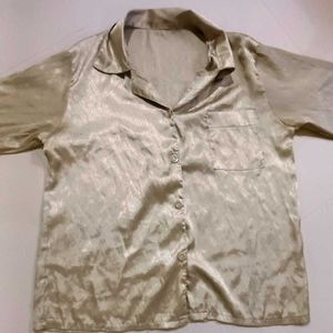 Vintage Gold Button-Down Shirt