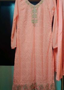 Peach Embroidered Salwar Kameez