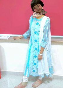 Blue Chickerkari Kurti