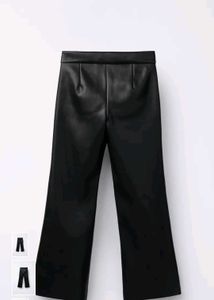 Zara Faux Leather Flare Trousers